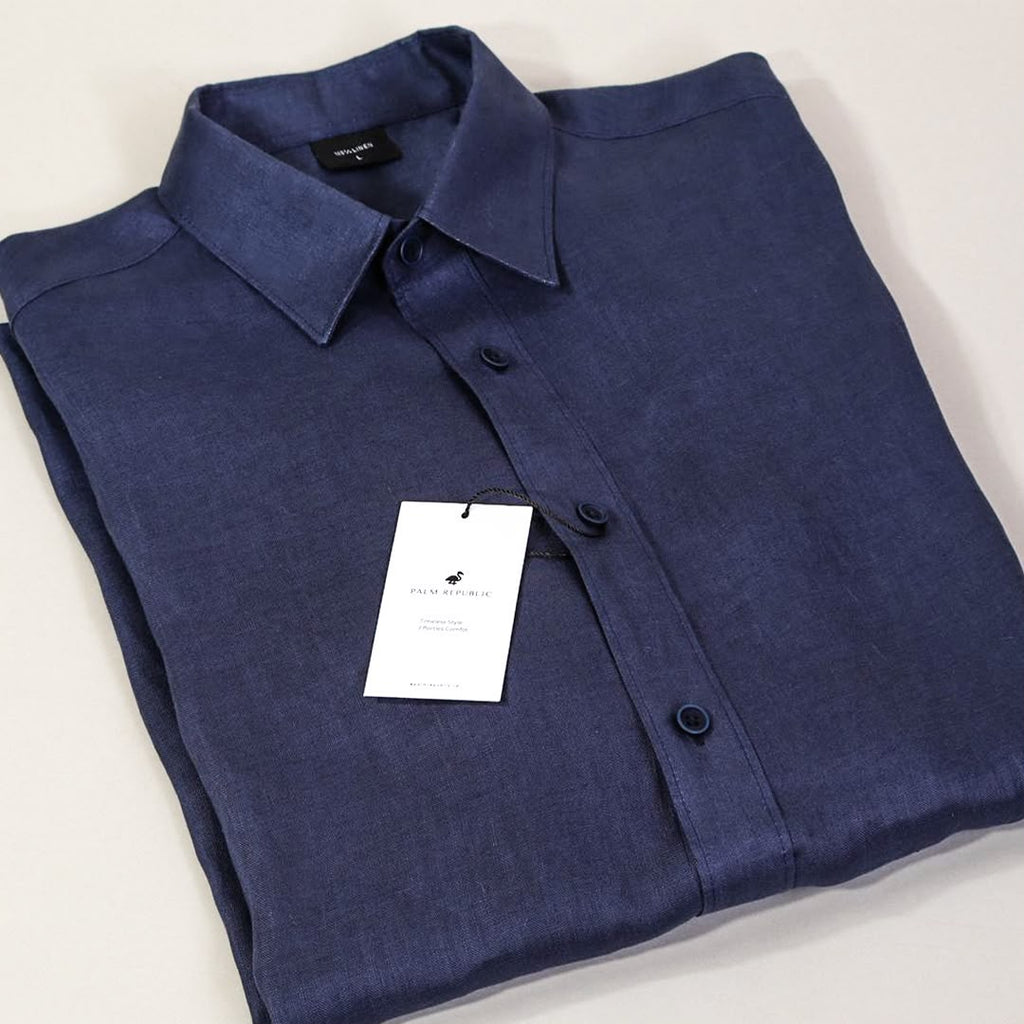 Navy Blue - Premium Linen Shirt